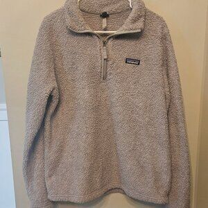 Womens Patagonia Gray Fleece Sherpa Los Gatos 1/4 Zip Pullover Deep Pile XL